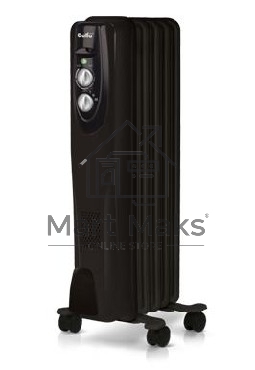 Масляный обогреватель Ballu Classic Black BOH/CL-07BRN (7 секций) (7 секций), черный, 1500 Вт, 20 м2, термостат