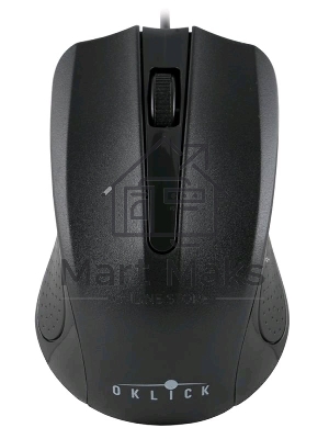Мышь проводная Oklick 225M черный, 1200 dpi, USB, кнопки - 3