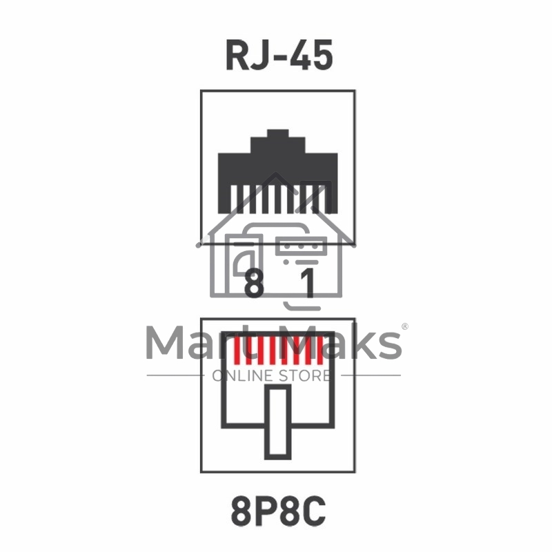 Переходник сетевой LAN, (гнездо 8Р8С (Rj-45) - гнездо 8Р8С (Rj-45))
