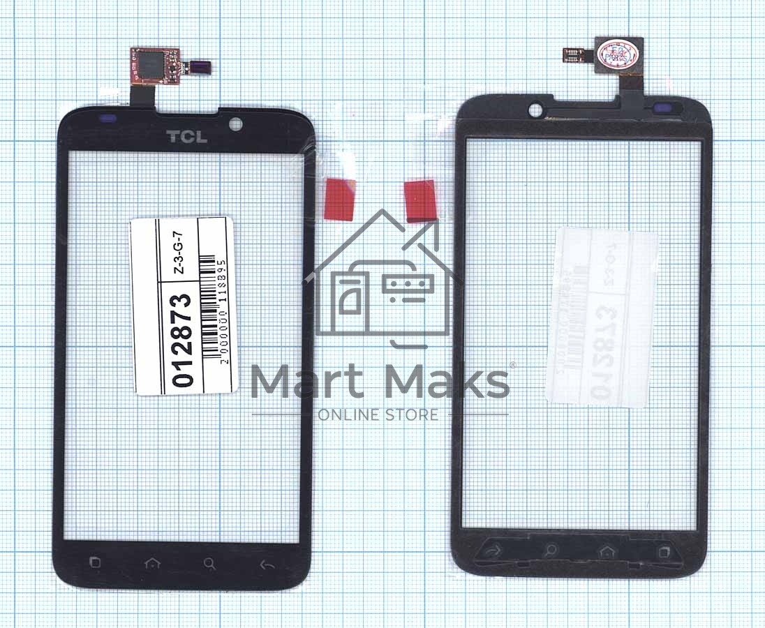 Сенсорное стекло (тачскрин) для Alcatel OT-995. черное