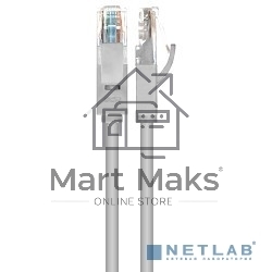 Патч-корд Greenconnect Патч-корд UTP прямой ethernet 10.0m кат.5е, RJ45, литой (Серый) (GCR-LNC03-10.0m)