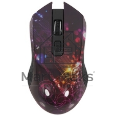 Мышь беспроводная Qumo Fractal M25 черный, 1600 dpi, радиоканал, USB, кнопки - 4