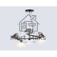 Светильник Ambrella light LH15003/6 BK/FR/SM черный/белый матовый/дымчатый G9*6 max 40W D630*1150
