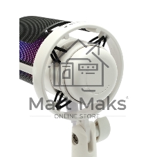 Микрофон конденсаторный Gembird M-01NW, подсветка RGB, шумоподавление, настольный держатель, белый