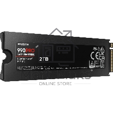 Накопитель SSD Samsung 990 PRO, 2000Gb, PCIe 4.0 x4, M.2 2280, NVMe, R/W 7450/6900, с радиатором