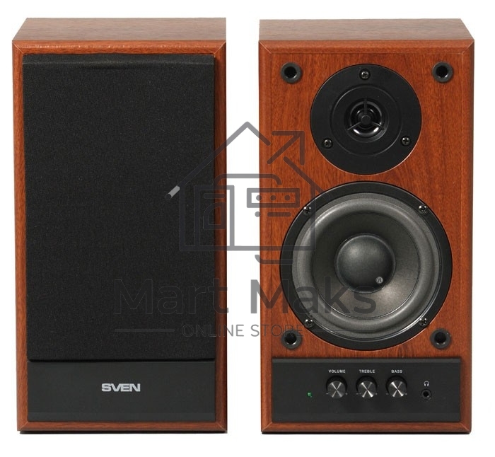 Колонки Sven SPS-702 2.0 коричневый/орех 40Вт