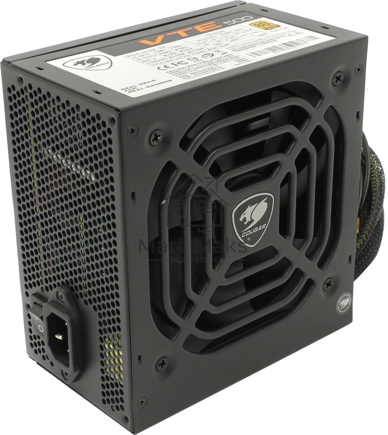 Блок питания Cougar CGR BS-500R, 500Вт BULK, 80 Plus Bronze, 120мм, черный