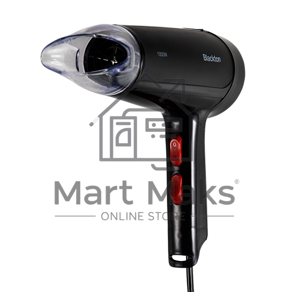 Фен Blackton Bt HD1002C черный Мощность 1000 Вт, Напряжение 220 В, 50 Гц, Регулировка воздушного потока 2, Регулировка температуры 2, Петля для подвешивания, Концентратор.