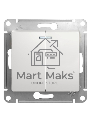 Механизм выключателя 2-кл. СП GLOSSA 10А IP20 10AX с подсветкой бел. SchE GSL000153