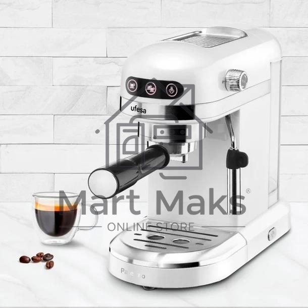 Кофеварка рожковая Ufesa PALERMO WHITE белый, исп. кофе - молотый, 1.5 л, 1350 Вт, 20 Бар.