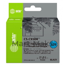 Картридж струйный Cactus CS-C9364 №129 черный (15 мл.) для HP PS 8053/8753/5943/2573/DJ 5900series