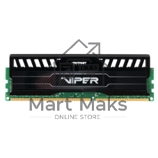 Оперативная память Patriot Viper 3, DDR3, 8GB (2x4 GB), 1600 MHz, CL9, DIMM, радиатор, черный