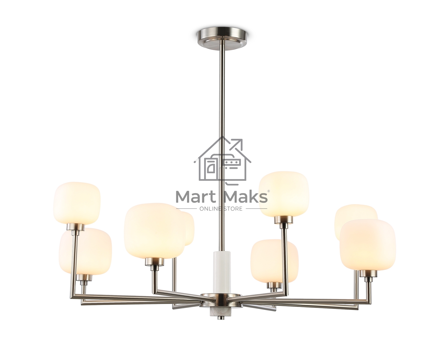 Люстра Ambrella light LH53003/8 SN/FR сатин никель/белый матовый G9*8 max 40W D830*680