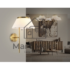 Настенный светильник Ambrella light LH72475 BS/WH латунь/белый Е14 max 40W 300*260*400