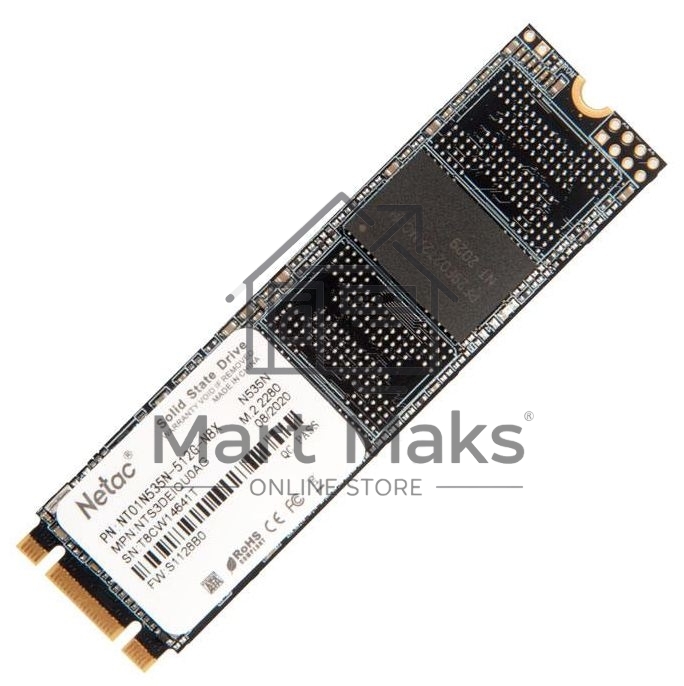 Накопитель SSD Netac N535N, 512GB, M.2 2280, SATA-III, R/W 540/490