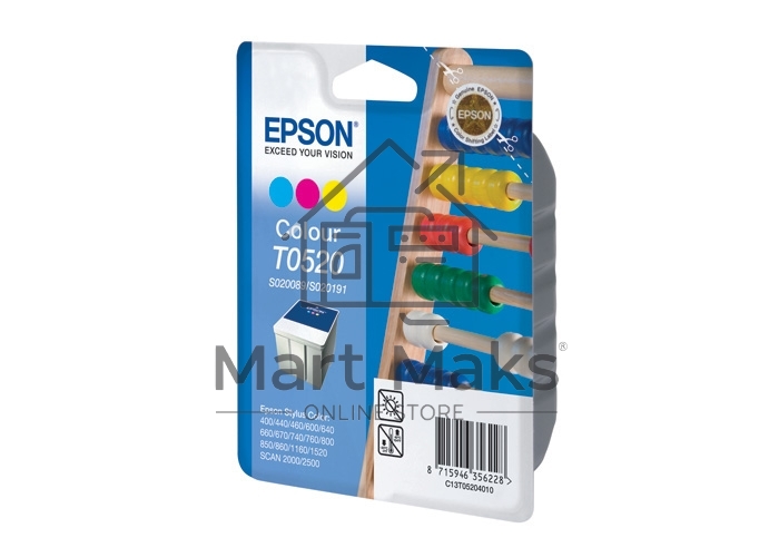 Картридж струйный Epson C13T052040 многоцветный (330 стр.) для Epson St C400/600/800/1520/850/440/460/640