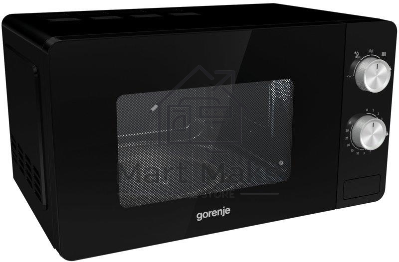 Микроволновая печь Gorenje MO20E1B черный, 20 л, 800 Вт, переключатели - поворотный механизм