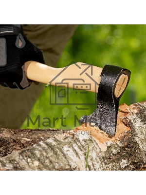 Топор Россия кованый в сборе Туристический, 630 900 гр, 400 мм 21666