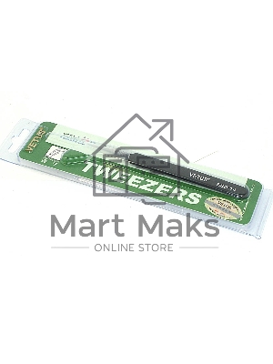 Пинцет Vetus ESD-14 антимагнитный, прямой, черный 115 мм