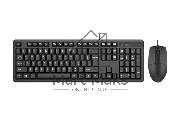 Комплект клавиатура+мышь A4Tech KK-3330 проводной, USB, 1200 DPI, чёрный