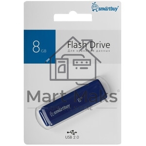 Флешка USB Smartbuy Scout Blue (SB008Gb2SCB), 8Gb, USB 2.0, R/W 15/8, синий