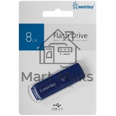 Флешка USB Smartbuy Scout Blue (SB008Gb2SCB), 8Gb, USB 2.0, R/W 15/8, синий