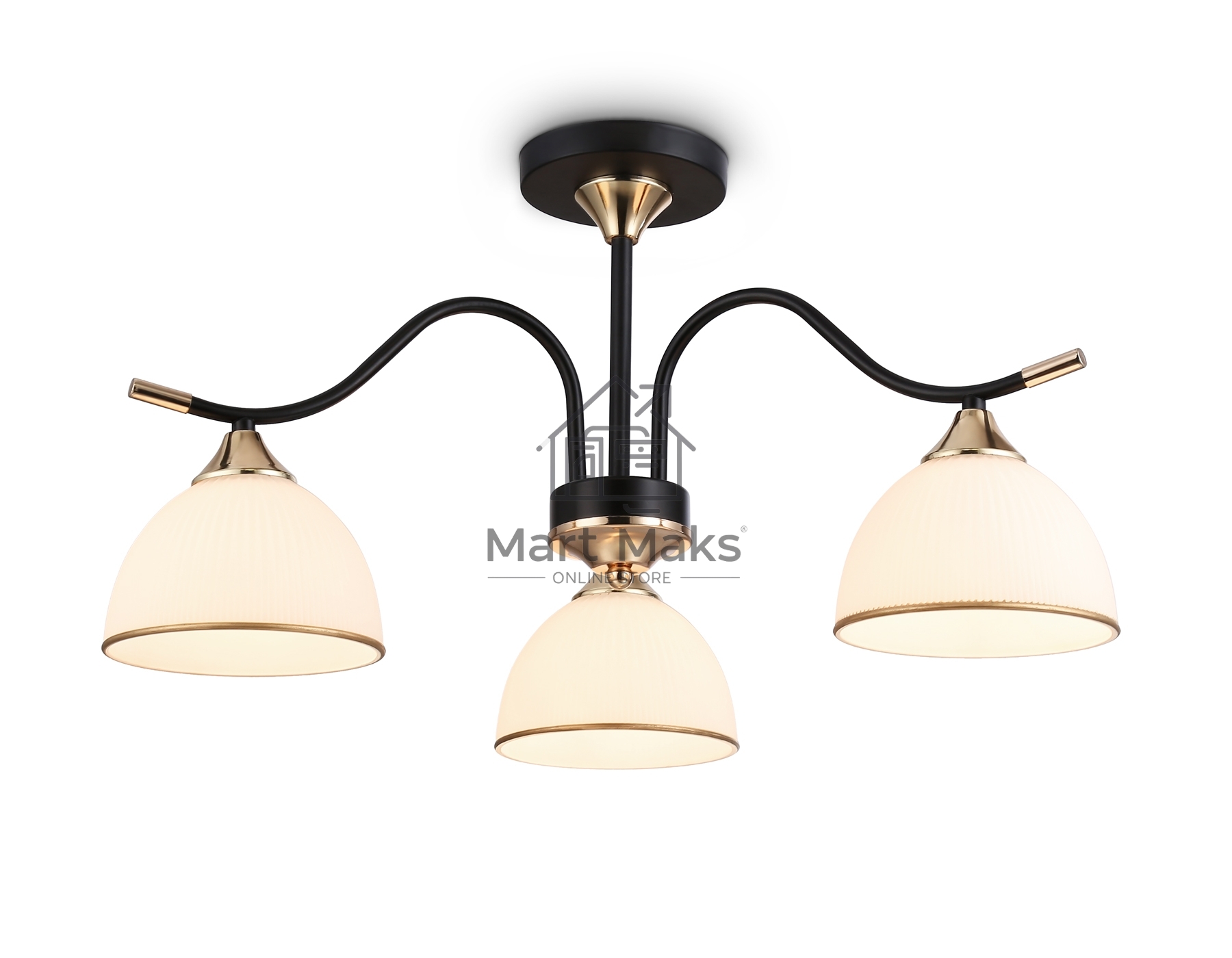 Светильник Ambrella light TR3161/3 BK/FGD черный/золото E27/3 max 60W D580*300