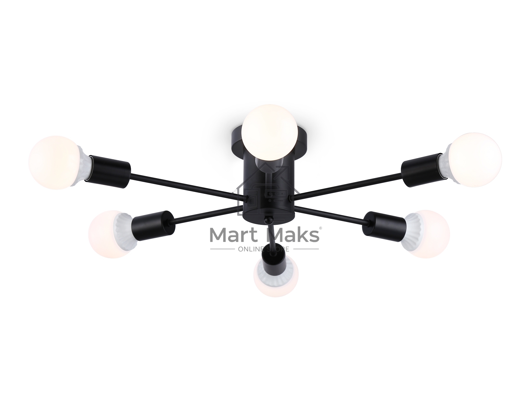 Светильник Ambrella light TR80402/6 BK черный E27/6 max 60W D780*150