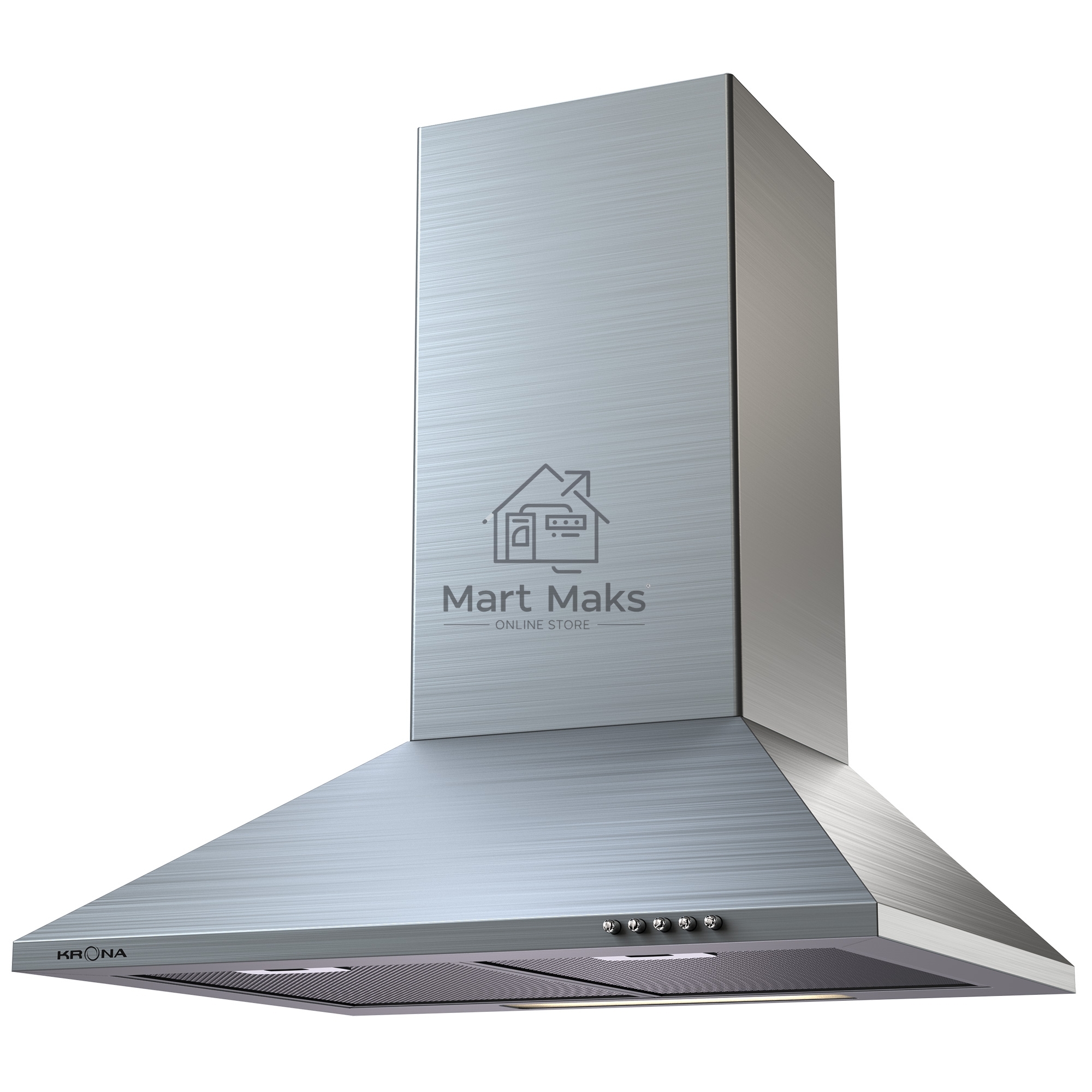 Вытяжка каминная KRONA Cornelia 600 Inox PB серебристая, 59.7 см, 650 куб. м/ч, 55 дБ
