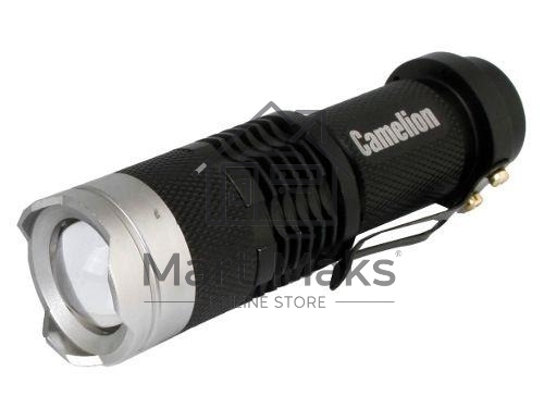 Фонарь LED5135 (LED XPE ZOOM 3 реж 1хLR6 алюм. блистер черный Camelion 12915