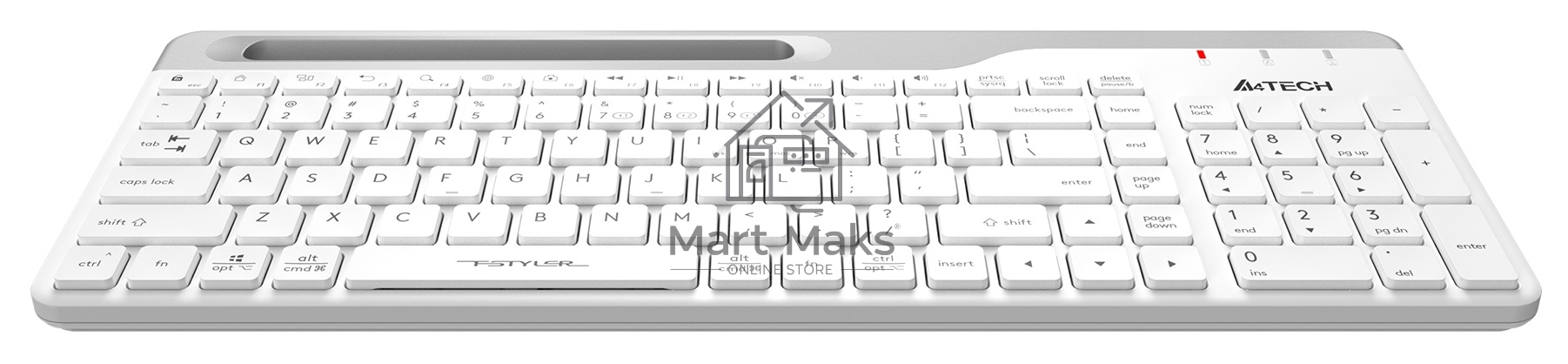 Клавиатура A4Tech Fstyler FBK25 беспроводная, USB, Bluetooth/Радиоканал, белый/серый