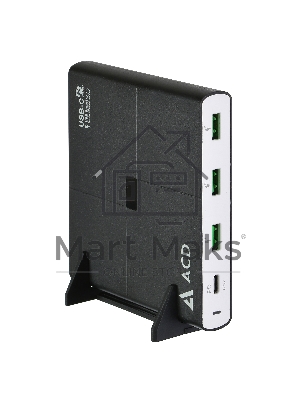 Сетевое зарядное устройство ACD-P904U-V1B 90Вт, 4xUSB 1PD+3QC, 3.6~20В/4.35А(max) RTL