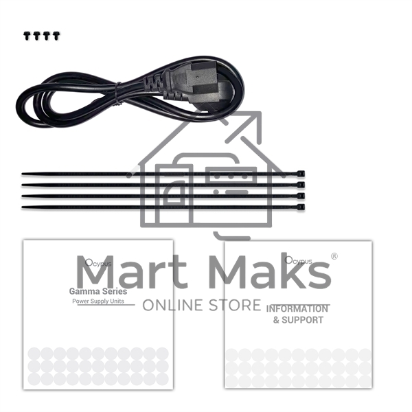 Блок питания 650W Ocypus Gamma P650 BK (ATX, 80+, APFC, 20+4 pin, 120mm fan, PCI-E 6+2Px4, 6xSATA) (Gamma-P650-W1HDBK024X-EU)