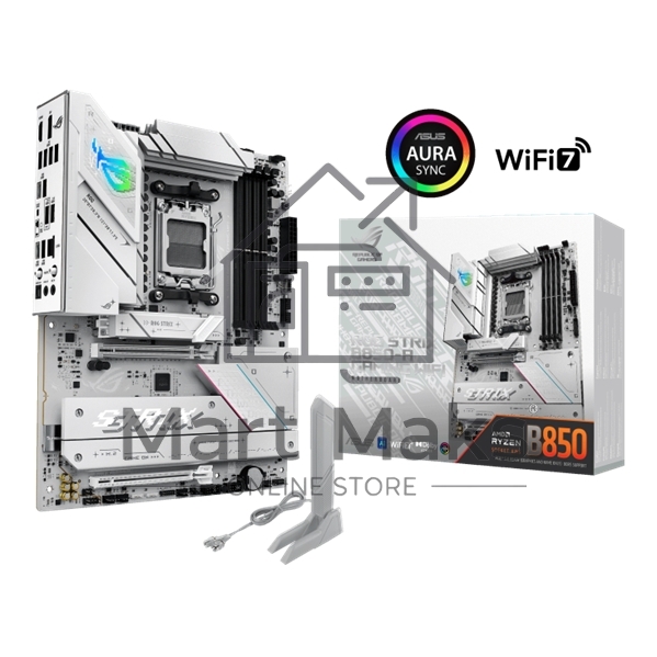 Материнская плата ASUS ROG STRIX B850-A GAMING WIFI, AM5, AMD B850, 4xDDR5, 2xSATA, 4xM.2, 1xPCIe 5.0 x16, 1xPCIe 4.0 x16, 1xPCIe x4, 1xDP, 1xHDMI, 1x2.5Gb LAN, 1xUSB-C 20Gbps, 1xUSB-C 10Gbps, 2xUSB-A 10Gbps, 4xUSB 5Gbps, 2xUSB-A 2.0, 3x3.5 мм, 7.1, ATX
