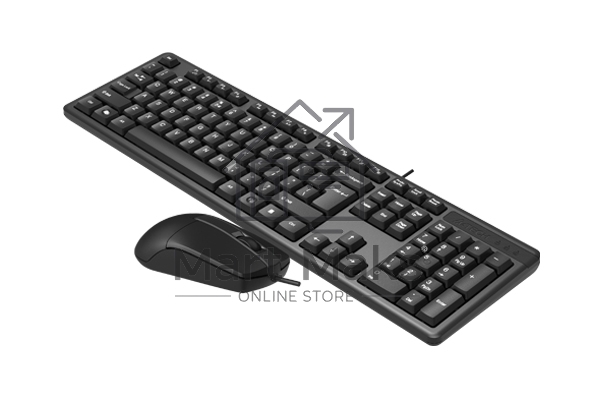 Комплект клавиатура+мышь A4Tech KK-3330 проводной, USB, 1200 DPI, чёрный