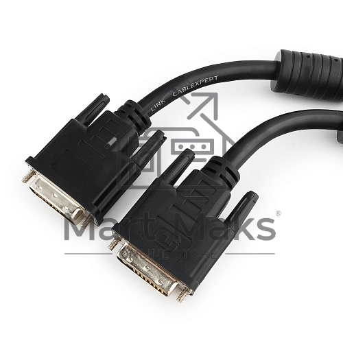 Кабель Кабель DVI-D dual link Gembird/Cablexpert, 25M/25M, 1.8м, черный, экран, феррит.кольца, пакет(CC-DVI2-BK-6)