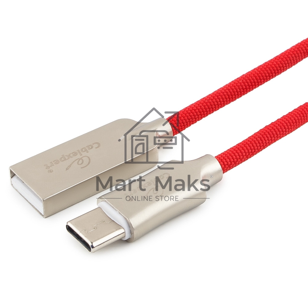 Кабель USB 2.0 Cablexpert CC-P-USBC02R-1.8M, AM/Type-C, серия Platinum, длина 1.8м, красный, блистер