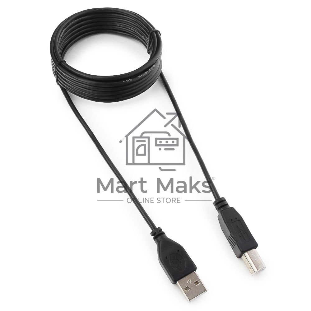 Кабель Гарнизон Кабель USB 2.0, AM/BM, 3м, пакет (GCC-USB2-AMBM-3M)