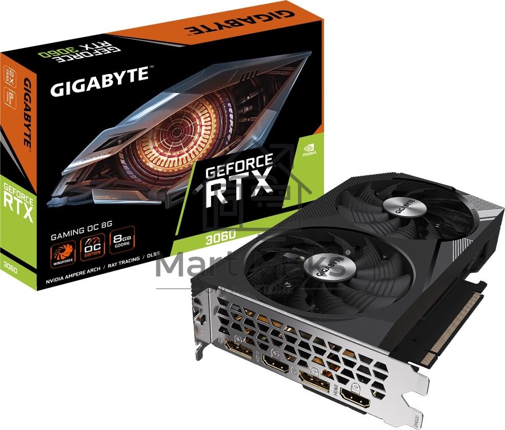 Видеокарта Gigabyte GV-N3060GAMING OC-8GD (V2.0) PCIE16 RTX3060 8GB