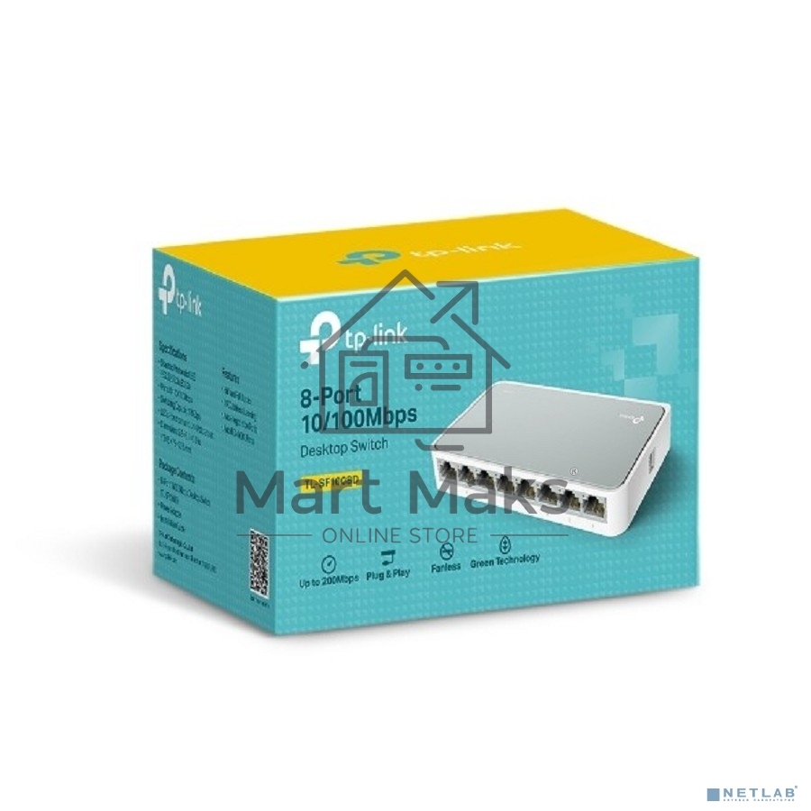Коммутатор TP-Link SOHO TL-SF1008D Коммутатор 8-port 10/100M mini Desktop Switch, 8 10/100M RJ45 ports, Plastic case