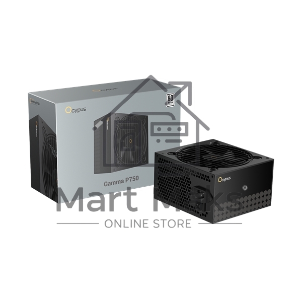 Блок питания 750W Ocypus Gamma P750 BK (ATX, 80+, APFC, 20+4 pin, 120mm fan, PCI-E 6+2Px4, 6xSATA) (Gamma-P750-W1HDBK024X-EU)