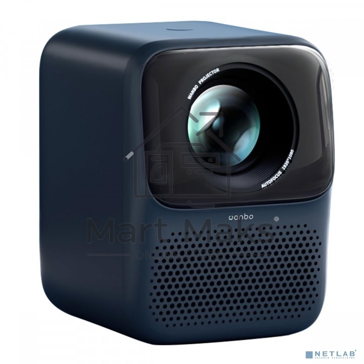 Проектор Wanbo Projector T2 Max синий (LCD, 1920x1080, 450Lm, 1.2:1, 3000:1, Smart TV, Android 9.0, 1+16GB, HDMI, USB, Wi-Fi, BT)