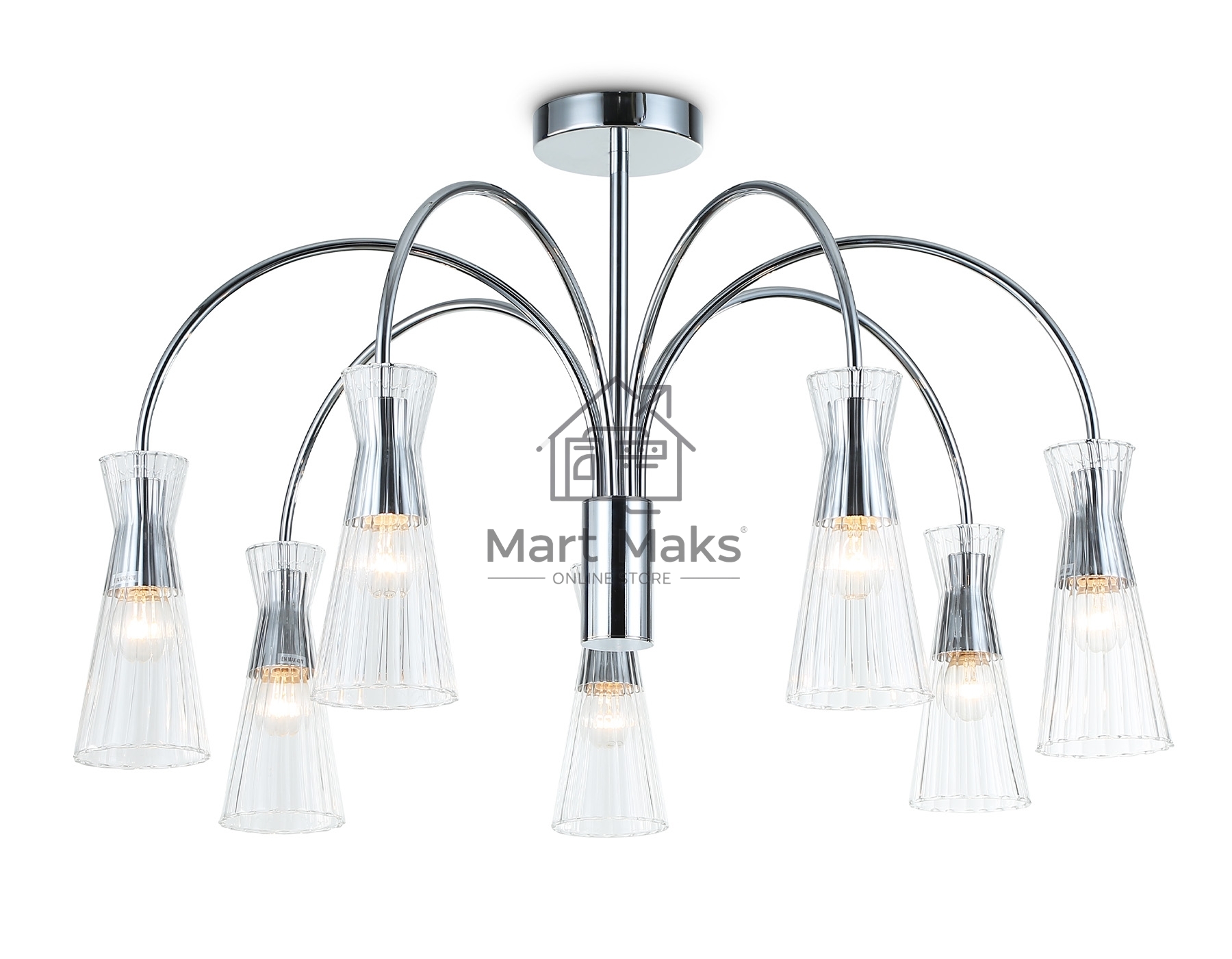 Люстра Ambrella light LH55653/7 СH/CL хром/прозрачный E14*7 max 40W D745*460
