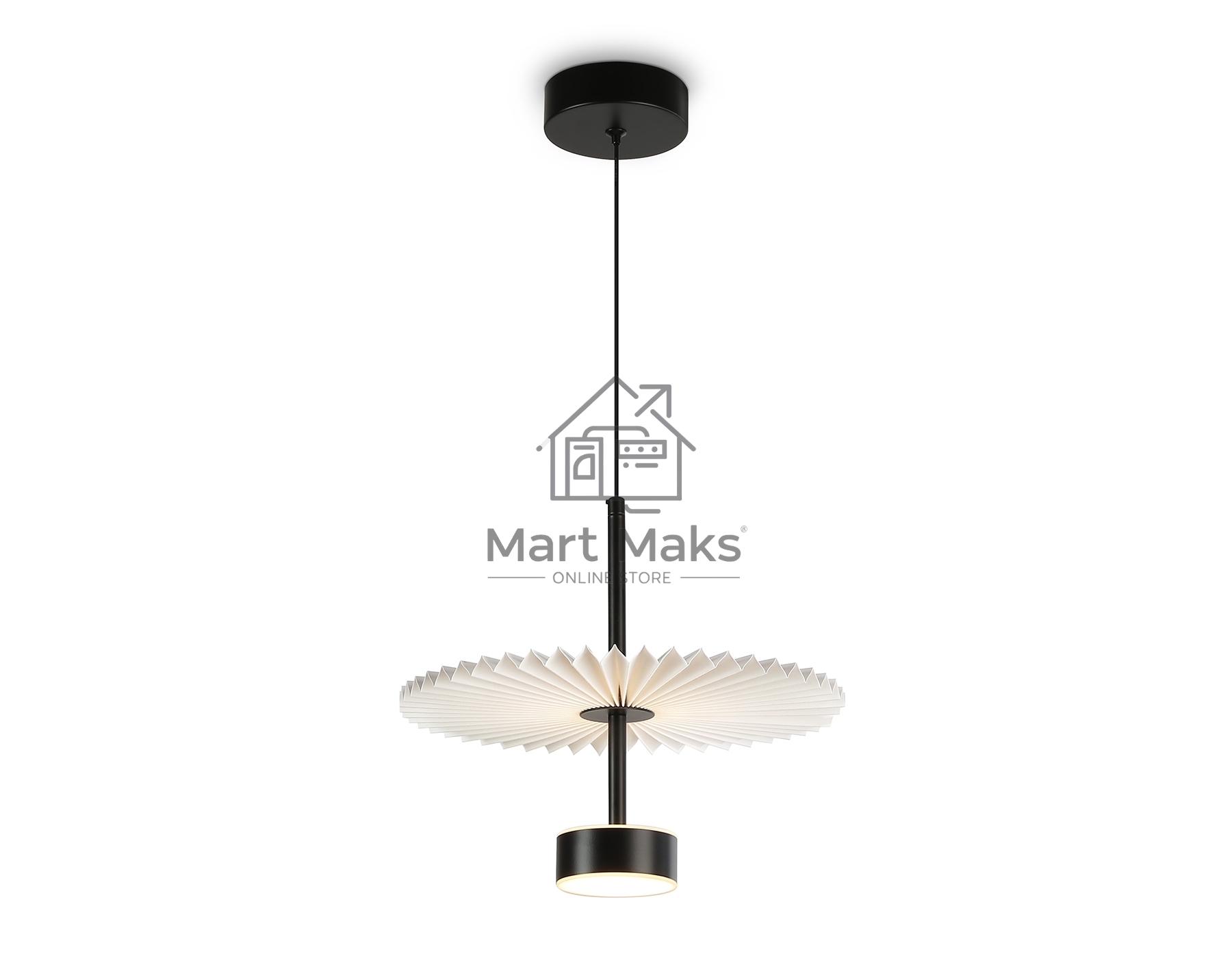 Светильник Ambrella light LH72601 BK/WH черный/белый 6W 3000K D300*260-1770