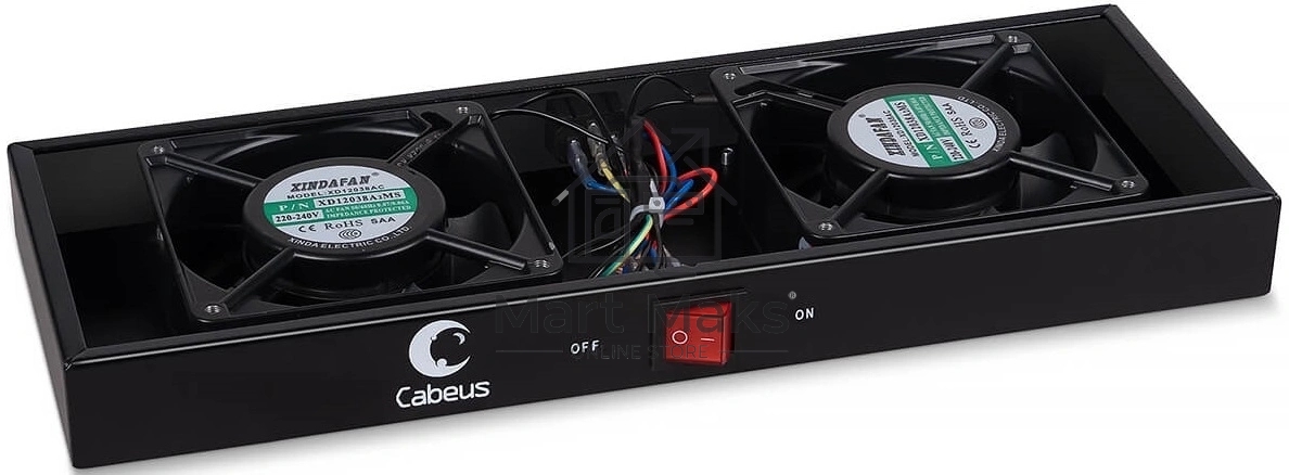 Модуль вентиляторный Cabeus (TRAY-FAN2-BK) 2 вент. черный