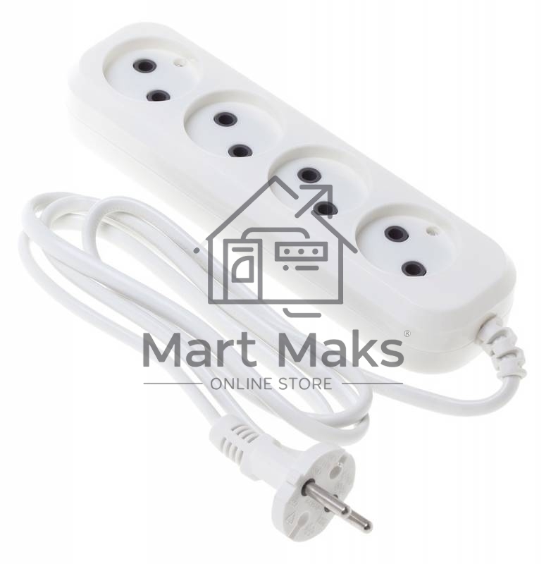 Сетевой удлинитель Buro BU-PSL4.1/W 1.5м (4 розетки) белый (пакет ПЭ)