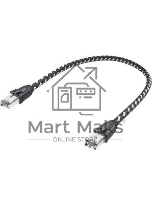 Патч-корд GCR PROF прямой 3.0m, UTP медь cat.6, STRONG черно-белый нейлон, ethernet high speed 10 Гбит/с, T568B, GCR-52778