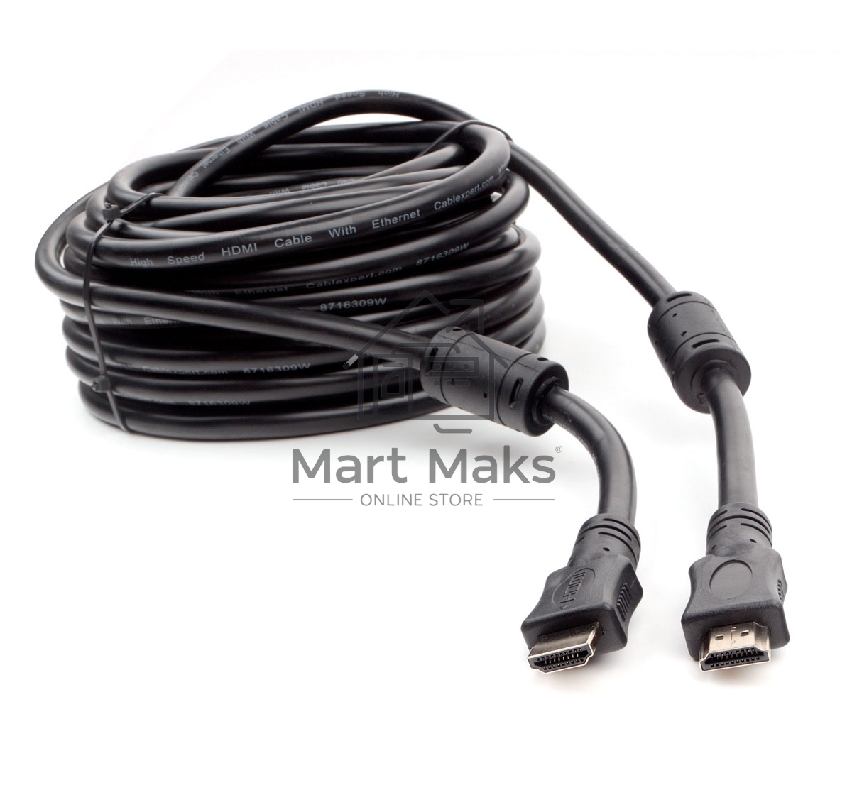 Кабель HDMI Cablexpert CCF2-HDMI4-15M, 19M/19M, v2.0, медь, позол.разъемы, экран, 2 фер.кольца, 15м, черный, пакет