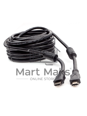 Кабель HDMI Cablexpert CCF2-HDMI4-15M, 19M/19M, v2.0, медь, позол.разъемы, экран, 2 фер.кольца, 15м, черный, пакет