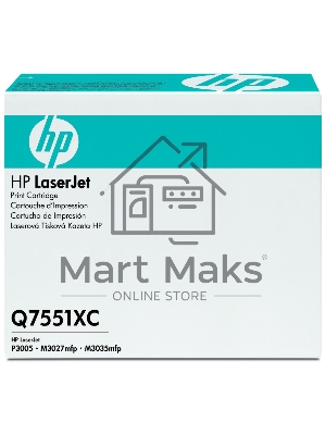 Контрактный Картридж лазерный HP LaserJet Q7551XC Contract Black Print Cartridge